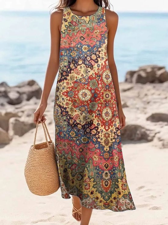Cotton Vacation Dress With No