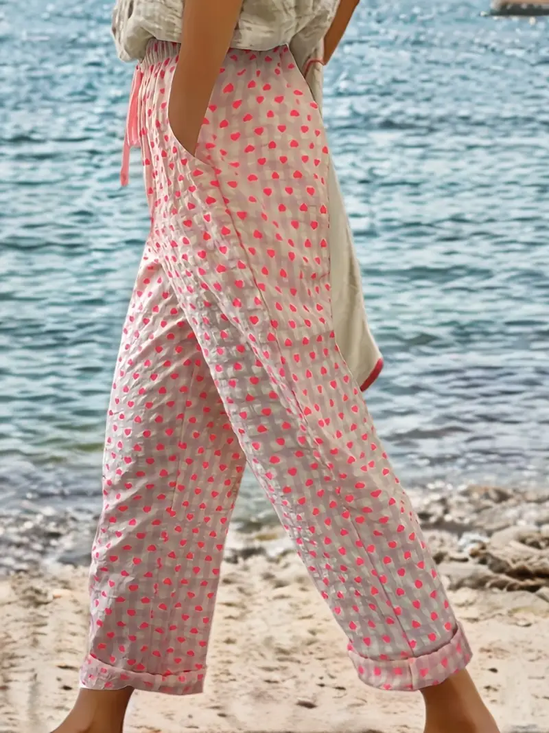 Women's Polka Dot Print Casual Pants