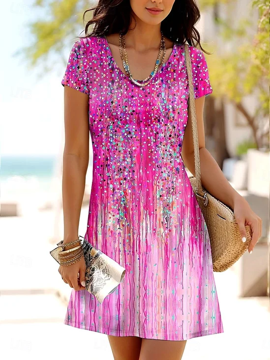 Cotton Casual Dress With No