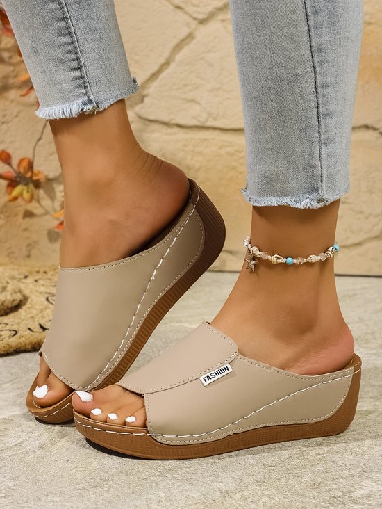 Leather Vintage Plain Sandal