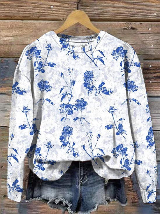 Floral Loose Casual Sweatshirt