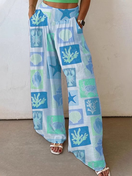 Women's  H-Line Wide Leg Pants Daily Going Out Pants Orange Casual Split Joint Shell Pants