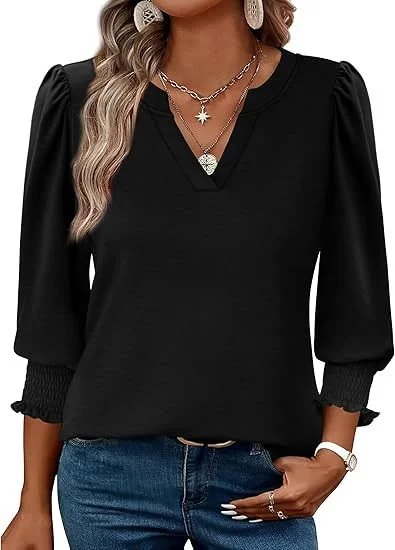 Regular Fit V Neck Geometric Casual T-Shirt