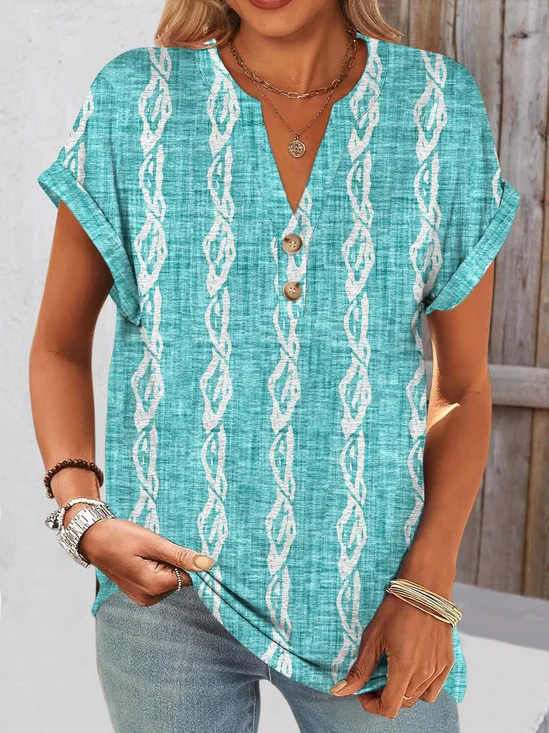 Cotton Casual Floral Regular Fit T-Shirt