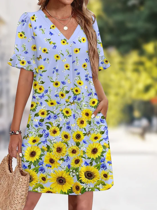 Plain Casual Dress With No