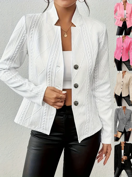 Geometric Dressy Buckle Regular Fit Blazer