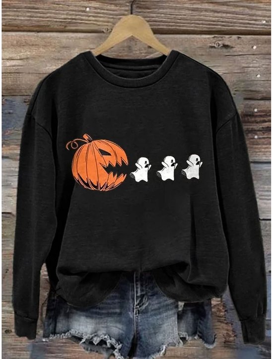 Women's Sweatshirt Pattern Pumpkin Casual Long Sleeve Crew Neck Regular Top