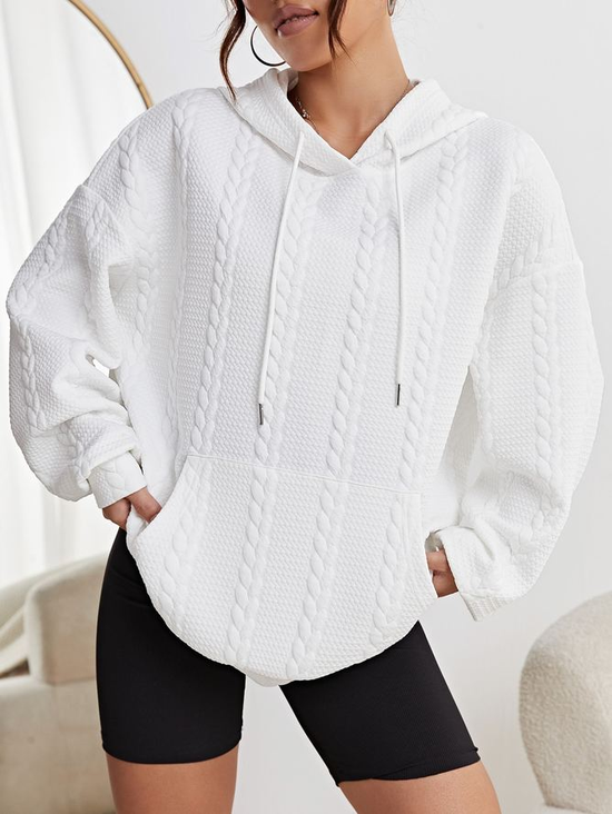 Women's Casual Long Sleeve Hooded Pocket Sweatshirt