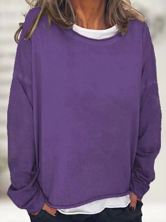 Women's Casual Long Sleeve Crew Neck Sweatshirt