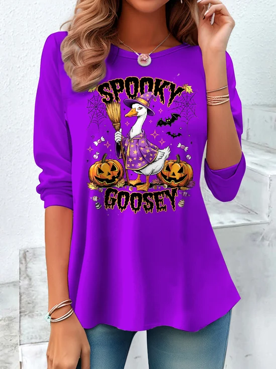 Halloween Casual Regular Fit Cotton T-Shirt