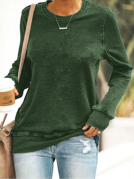 Women's Casual Long Sleeve Crew Neck Sweatshirt