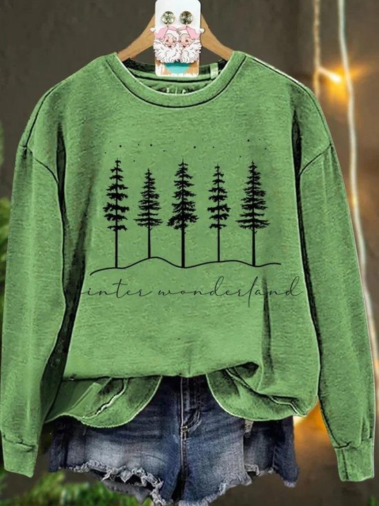 Christmas Winter Wonderland forest Casual Sweatshirt