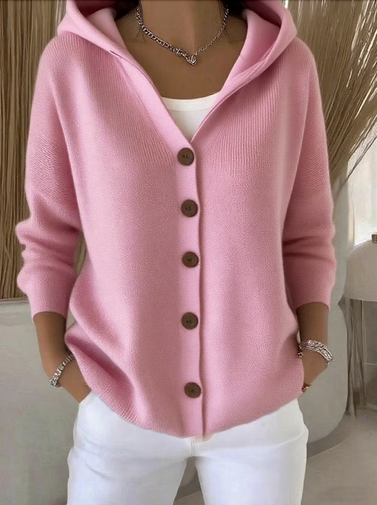 Women Casual Plain Spring/Fall Hoodie Long Sleeve Cardigan