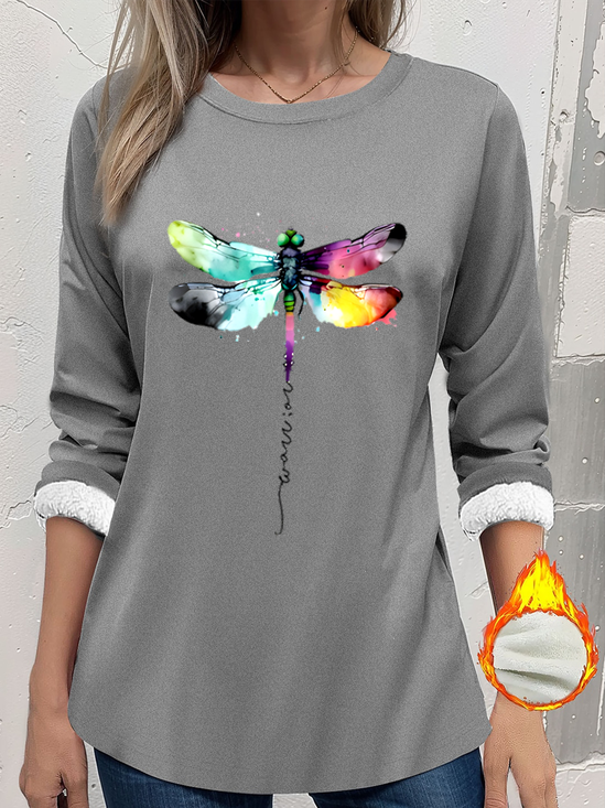 Women's Thickened Pullover Casual Comfort Long Sleeve Round Neck Regular Top