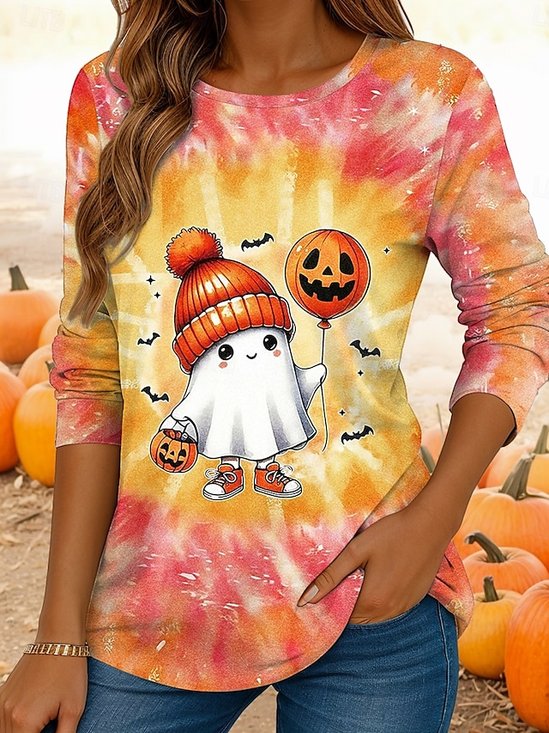 Crew Neck Regular Fit Tie-Dye Pattern Casual T-Shirt