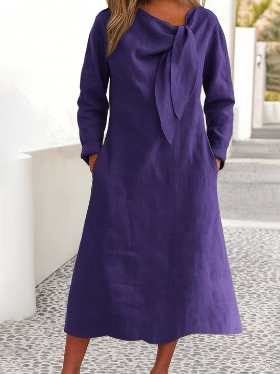 Plain Regular Fit Casual Dress With No