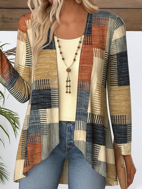 Regular Fit Casual Color Block Blouse
