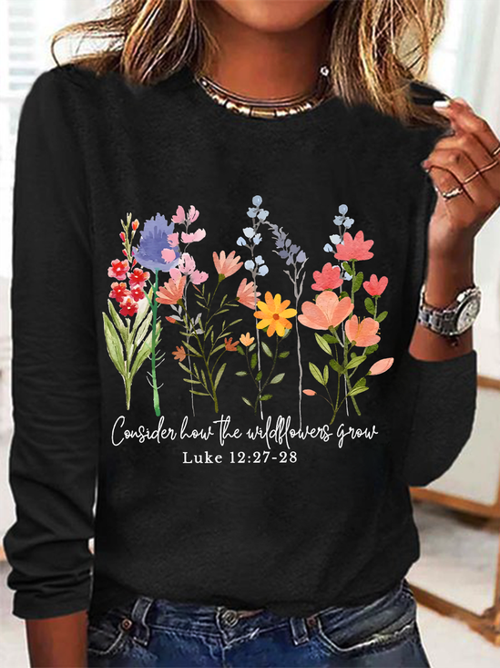 Wildflower Bible Verse Long sleeve Shirt