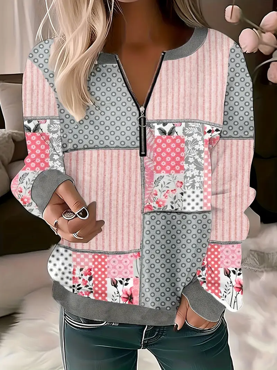 Casual Floral Printing Loose Sweatshirt