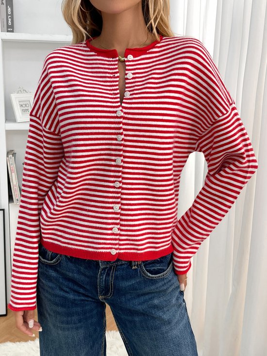 Striped Casual Cardigan