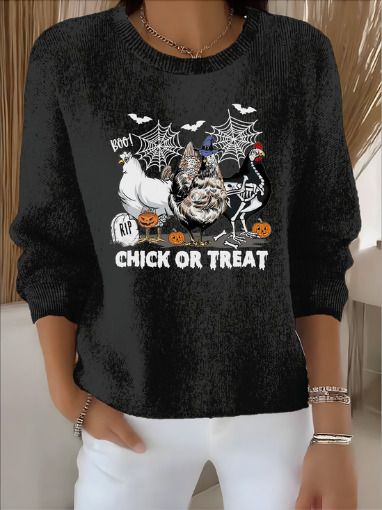 Women's Autumn and Winter Festive Patterned Pullover Tops