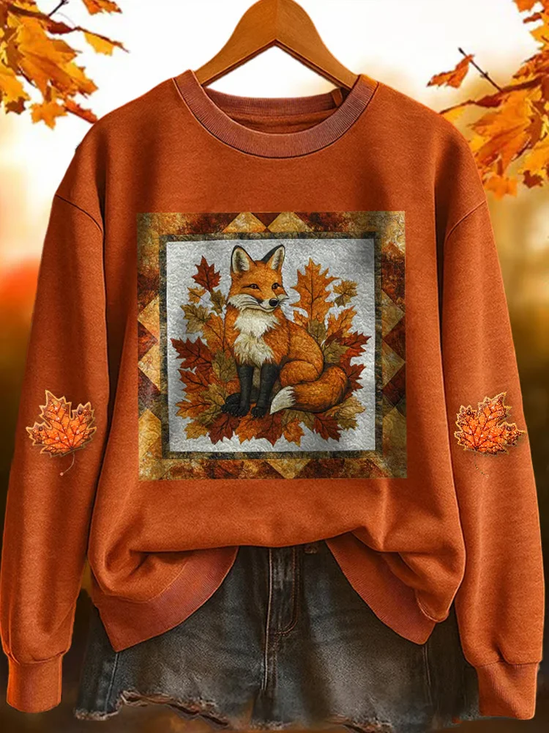 Casual Animal Printing Loose Sweatshirt