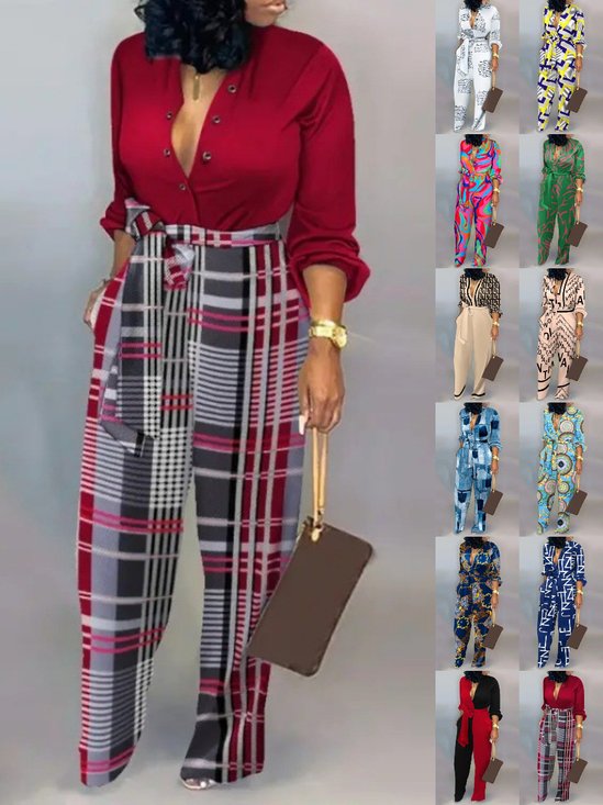 Women's H-Line Shirt Mock Neck Daily Going Out Casual Split Joint Plain Summer Long Jumpsuit Romper