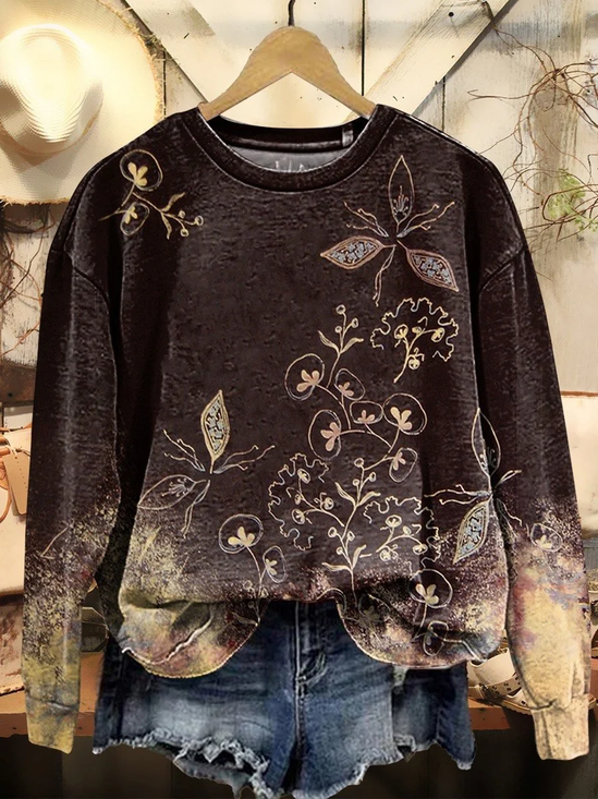 Crew Neck Casual Sweatshirt