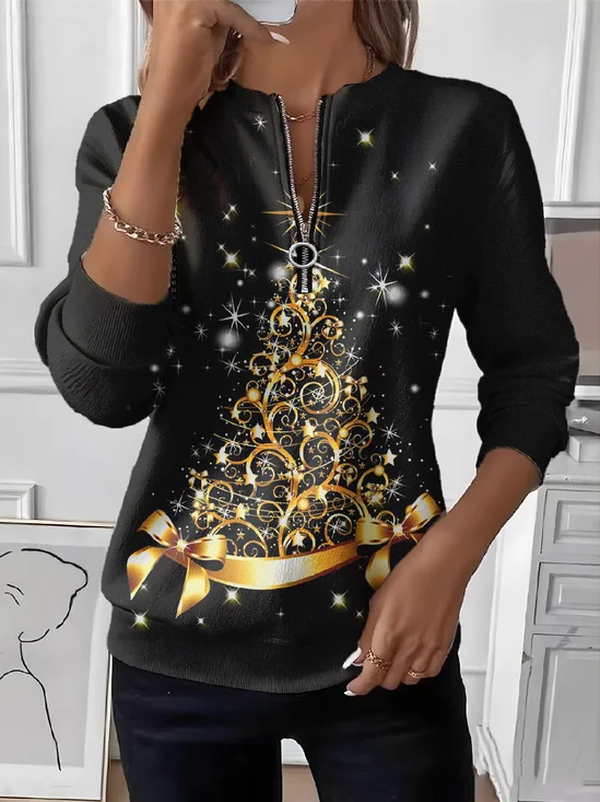 Christmas Tree Vintage Loose Crew Neck Sweater