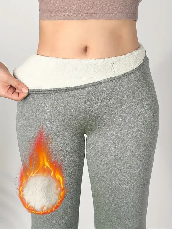 Women's Lambskin Leggings Outer Wear Skinny Pants Elastic High Waist Warm Yoga Pants
