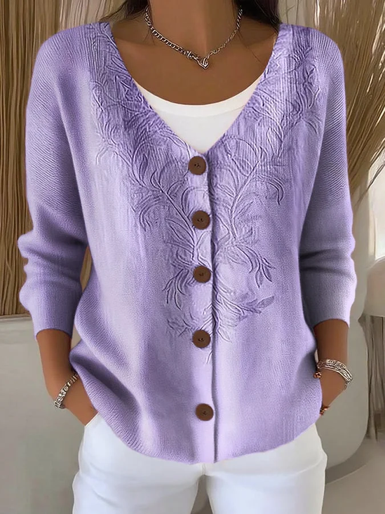 Gradient Pattern Casual Knitted Loose Cardigan