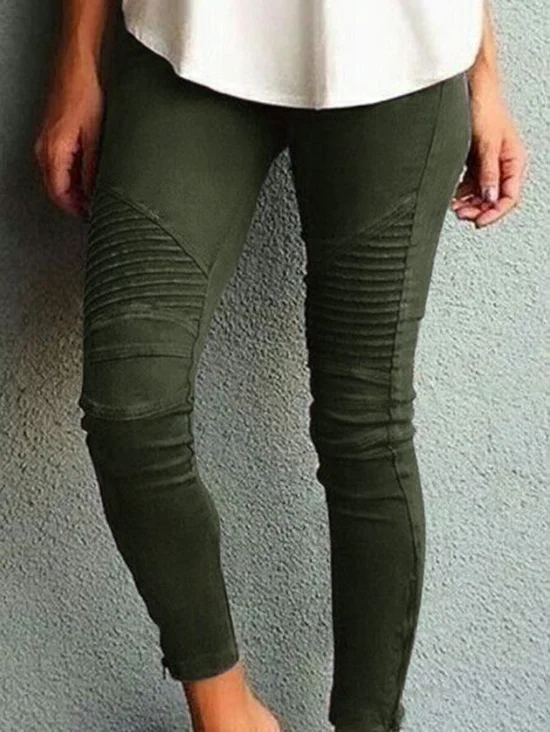 Plain Regular Fit Casual Leggings