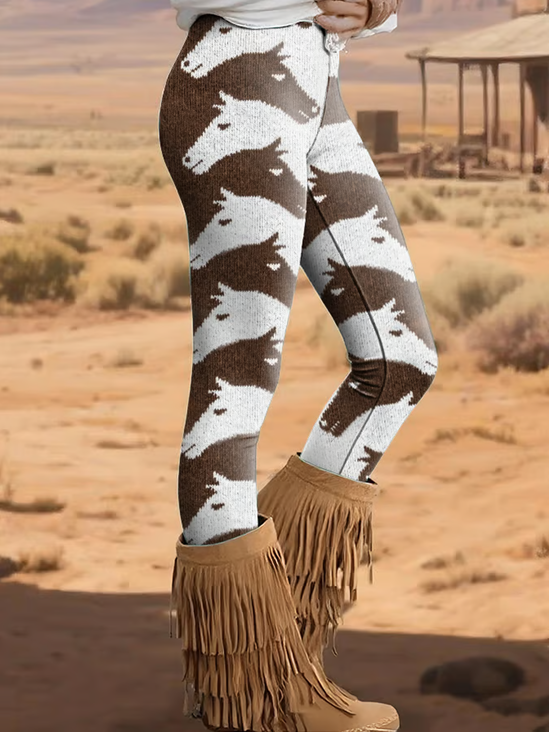 Women's Western Horse Pattern Leggings
