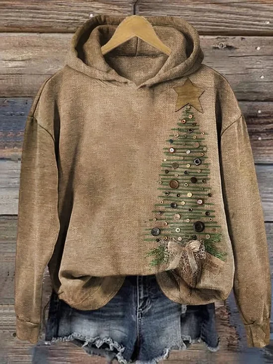 Casual Christmas Cotton Hoodie Hoodie