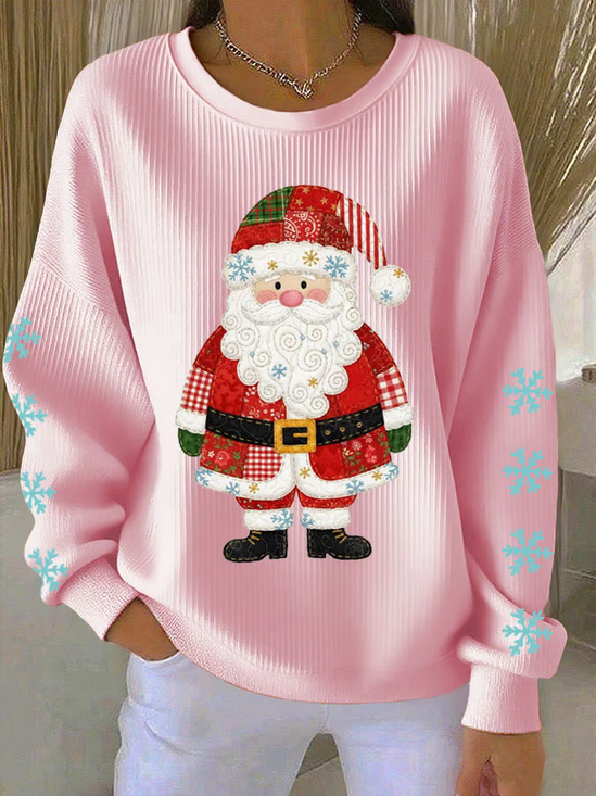 Loose Christmas Crew Neck Casual Sweatshirt