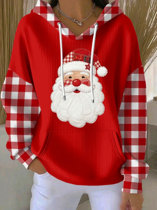 Women's Christmas Print Casual Hooded Sweatshirt