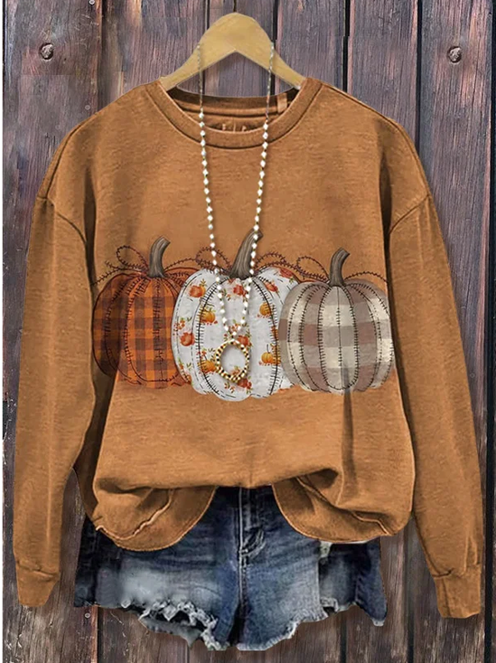 Halloween Casual Crew Neck Sweatshirt