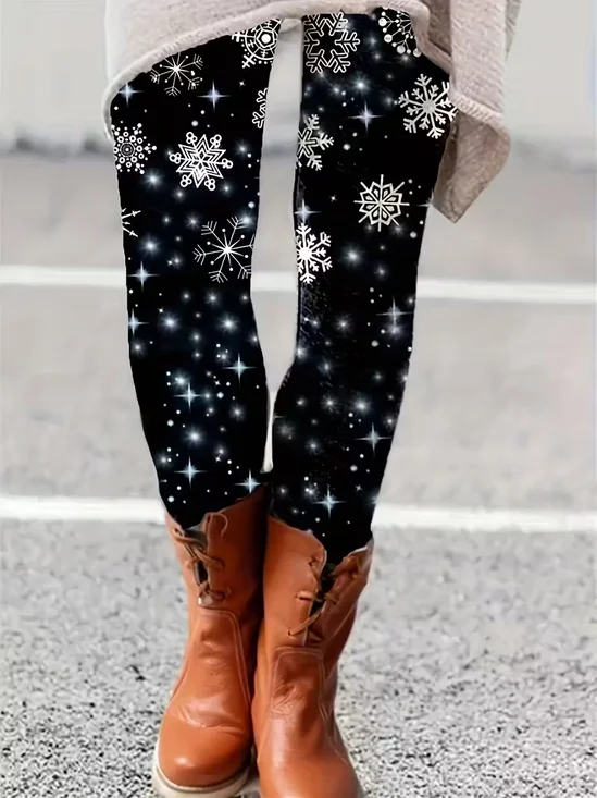 Printing Casual Christmas Leggings