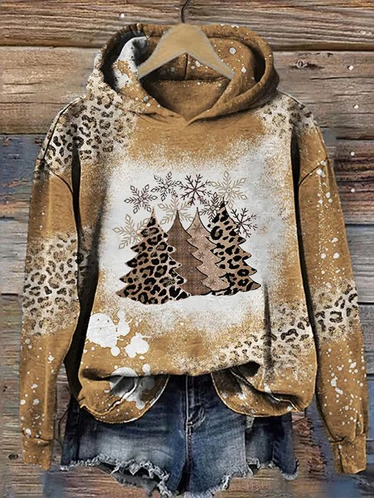 Women's Christmas Print Casual Hoodie