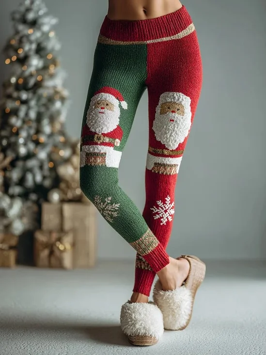 Women's Home Wear Christmas Party Slim Fit Knitted Warm And Comfortable Leggings