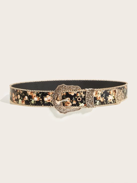 Bohemian Style Fashion High-end Personality Versatile Subculture Retro Floral Jeans Hot Girl Women's Belt