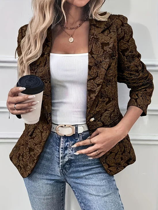 Printing Floral Regular Fit Vintage Slim-fit Printed Suit