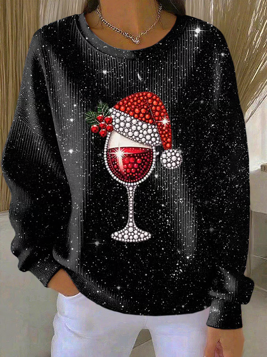 Casual Christmas Printing Sweatshirt