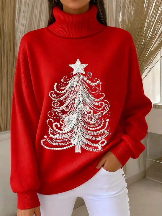 Christmas Turtleneck Vintage Loose Sweater