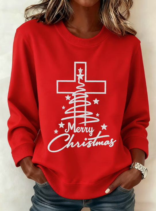 Women's Christmas Faith Print Hoodie