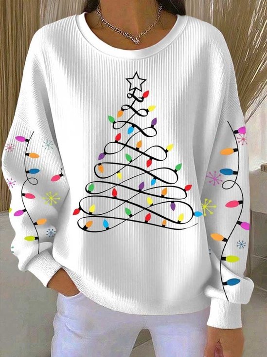 Christmas Casual Loose Crew Neck Sweatshirt