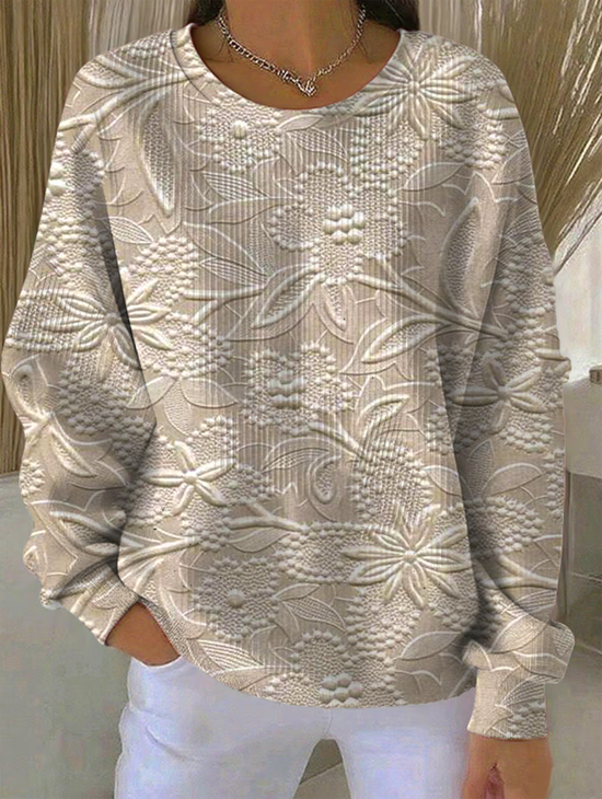 Casual Cotton-Blend 3D Printing Sweatshirt