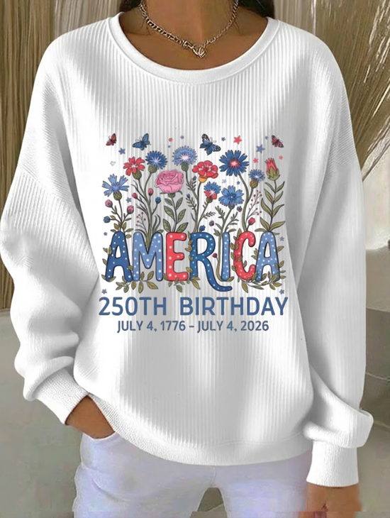 Women's USA 250th Anniversary Printed Casual Sweatshirt