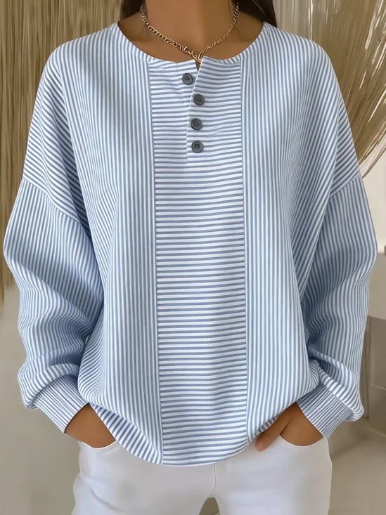 Casual Others Loose Striped Sweatshirt