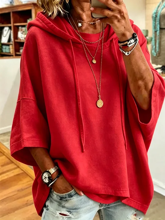Women's Loose Casual Hooded Sweatshirt